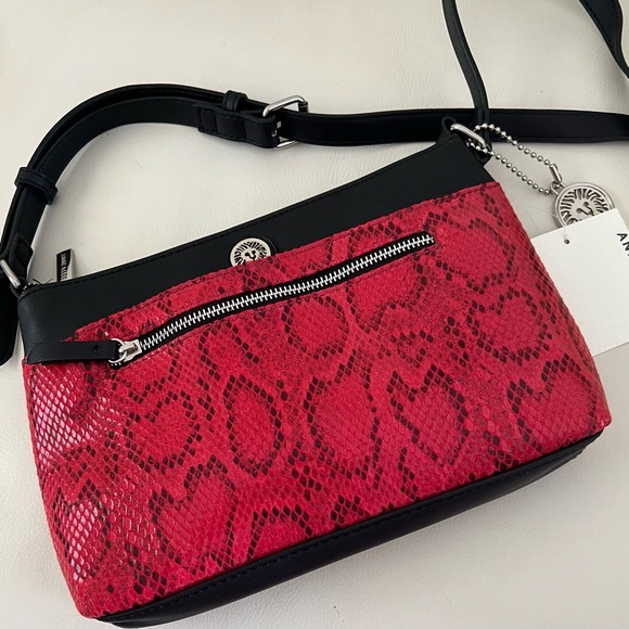 NWT ANNE KLEIN PYTHON SNAKE CROSSBODY BAG PURSE - Picture 12 of 14